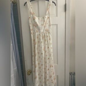 Reformation 100% Linen Tagliatelle Dress in Mildred Print. Brand New with Tags.